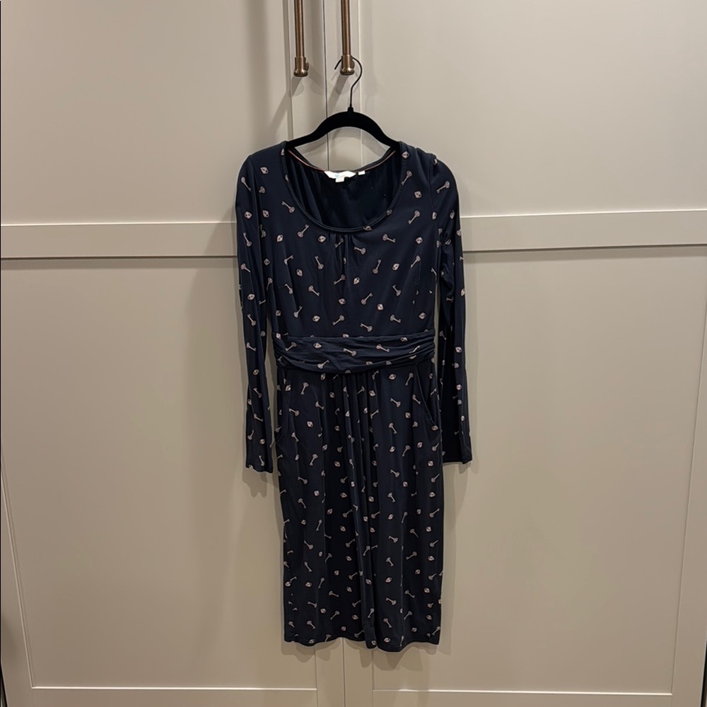 Boden Grey Long Sleeve Dress with pockets